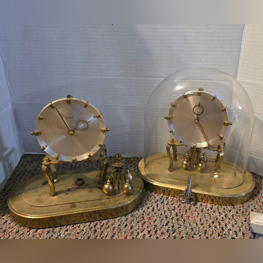 KIENINGER OBERGFELL KUNDO Glass Dome 2 Mechanical Anniversary Clock Non-Working